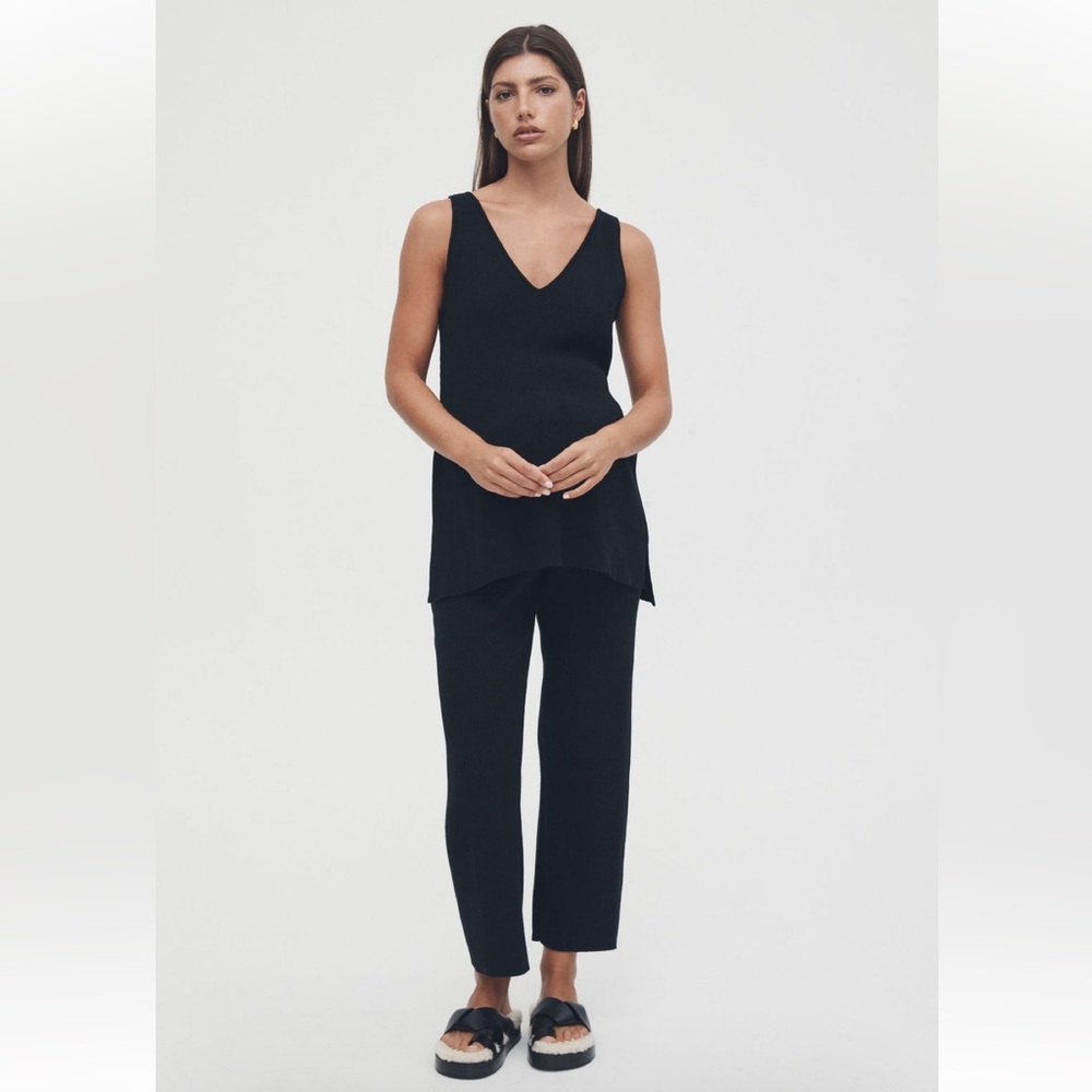 Legoe Heritage Black Maternity Nursing Knit Tank and Knit Pants